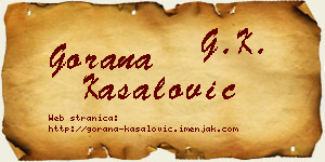 Gorana Kasalović vizit kartica